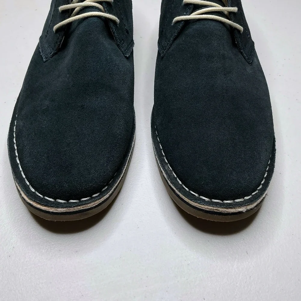 Kenneth Cole Reaction Shoes Men 10.5 Blue Suede Leather Chukka Lace Up